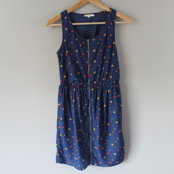 Tea n Rose Star Print Zip Up Sheath Dress - Picture 1 of 5